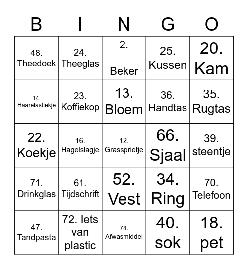 Levend Bingo Card