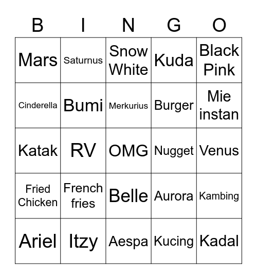 Cleativés Bingo (Kwarien) Bingo Card