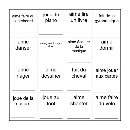 Trouve quelqu'un qui... Bingo Card