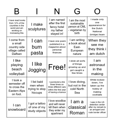 Human Bingo Card