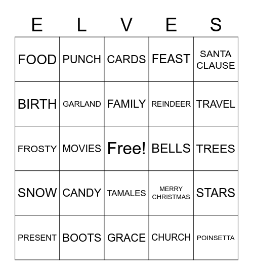 CHRISTMAS IN JULY! Bingo Card