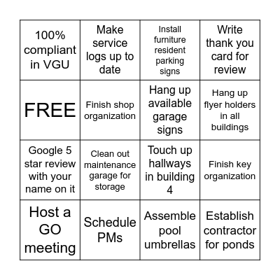 BRYAN Bingo Card