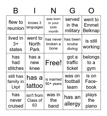Find someone who...(may only sign card 2x) Bingo Card