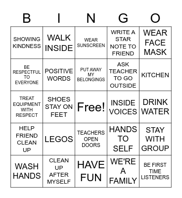 EXPECTATIONS Bingo Card
