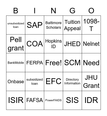 SEAM Week 3 Bingo Card