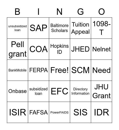 SEAM Week 3 Bingo Card