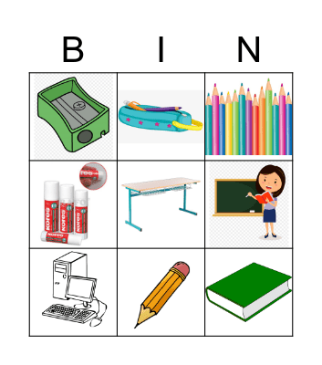Schule und Schulsachen Bingo Card