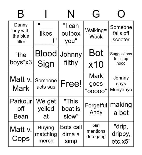 Bot-Bingo! Bingo Card