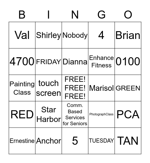 STAR HARBOR BIRTHDAY BINGO Card