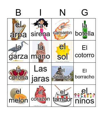 Loteria Mi Pueblito Bingo Card
