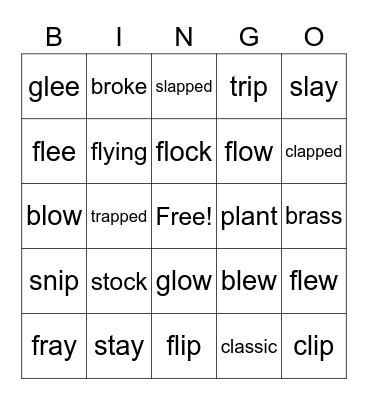 Beginning blends Bingo Card