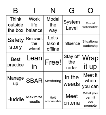 Admin Bingo! Bingo Card