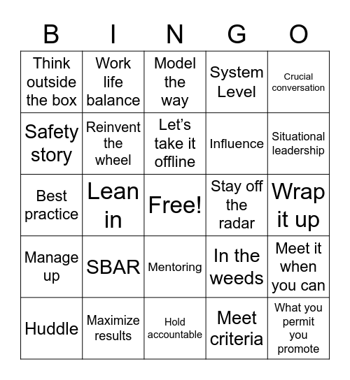 Admin Bingo! Bingo Card