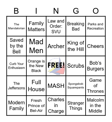 Audio Bingo - TV Theme Songs Bingo Card