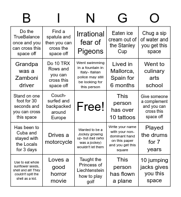 Staff Meeting Bingo Card