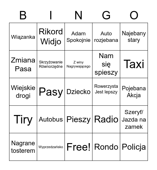 Stop cham bingo Card