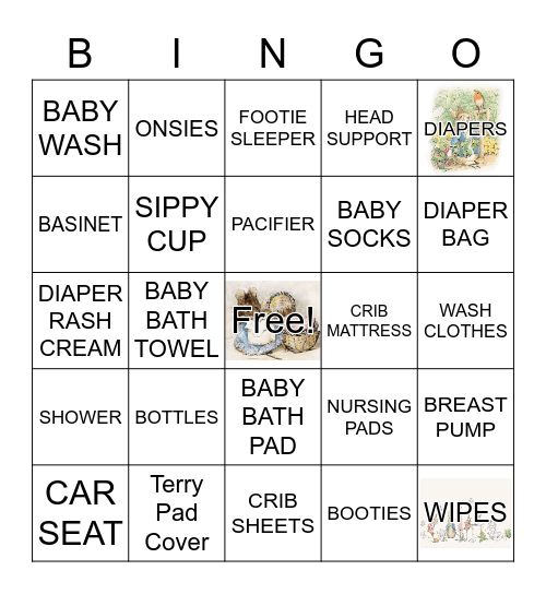 BABY  SHOWER Bingo Card