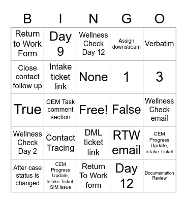 'Task Task Task Task Task!!' Bingo Card