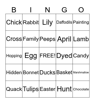 Easter Bingo Card