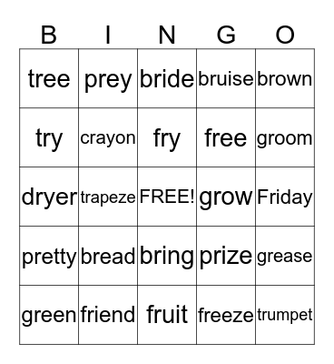 R blends Bingo Card