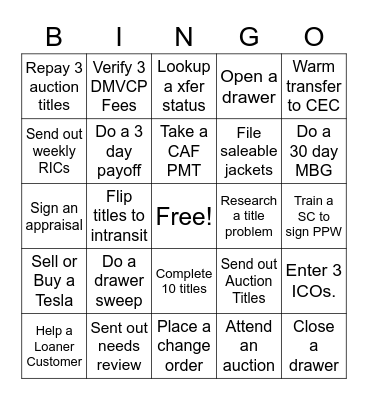 Business Office Bingo!! Bingo Card