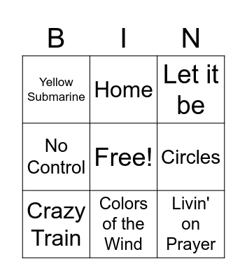 The Thrillers Bingo Card
