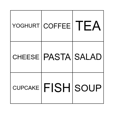 FOOD AND DRINK Bingo Card