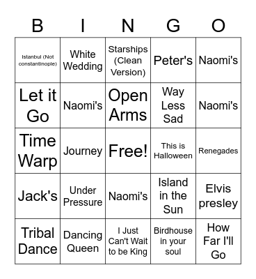Room for Four Bingo Card