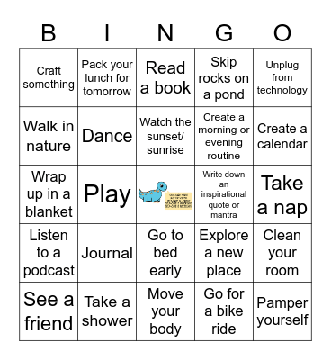 Self-Care Bingo Card