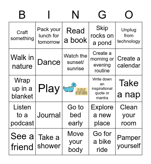 Self-Care Bingo Card