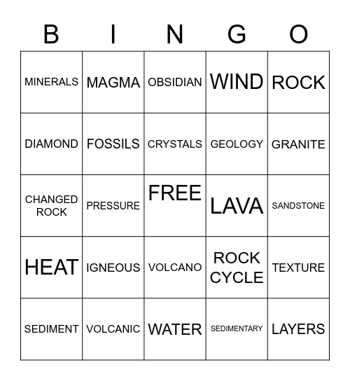 ROCKS Bingo Card