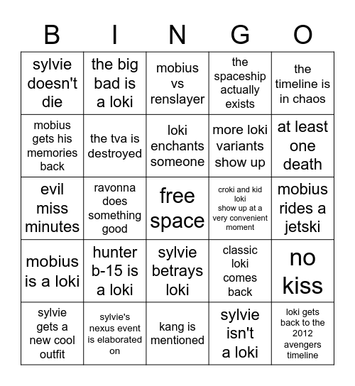 loki finale bingo Card