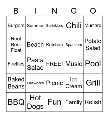 Fourth of July!! Bingo Card