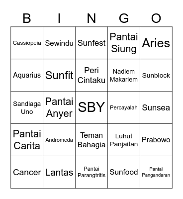 Kelompok 1 Bingo Card