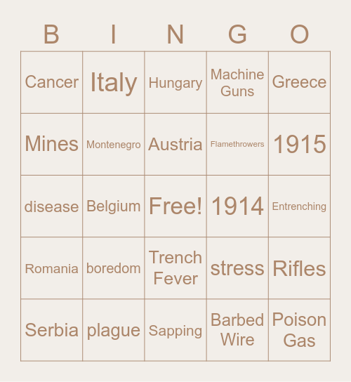 Bingo Card