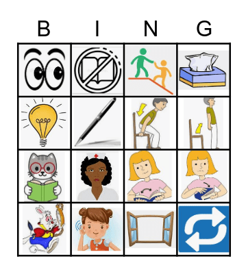 Classroom Language Bingo Card