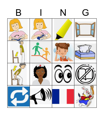 Classroom Language Bingo Card