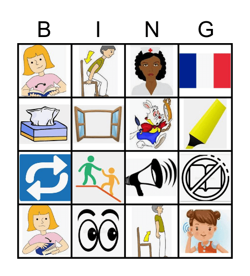 Classroom Language Bingo Card