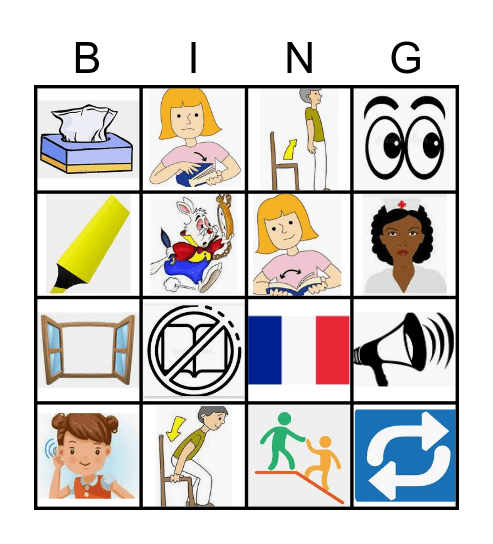 Classroom Language Bingo Card
