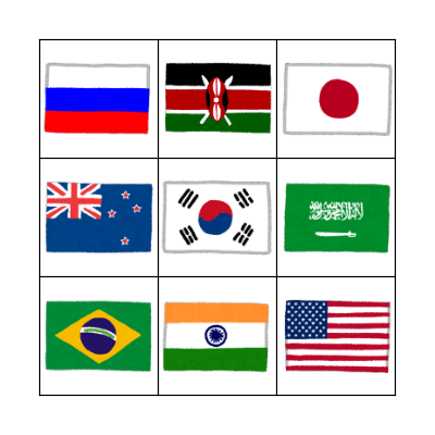 LT2U1　Countries Bingo Card