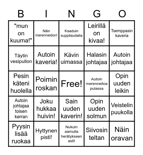 Atlantis Bingo Card