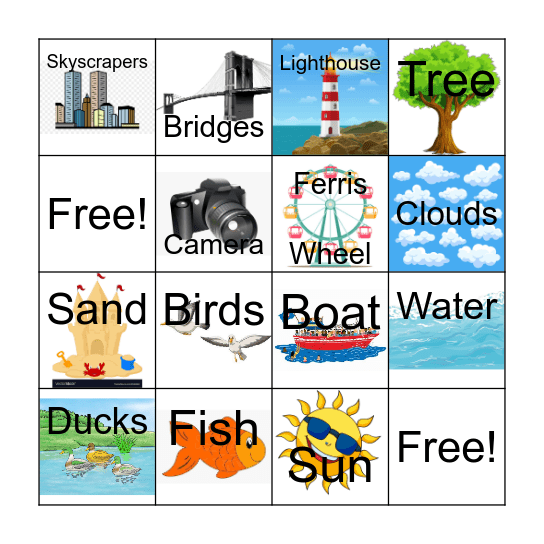 Boat Tour Bingo Card