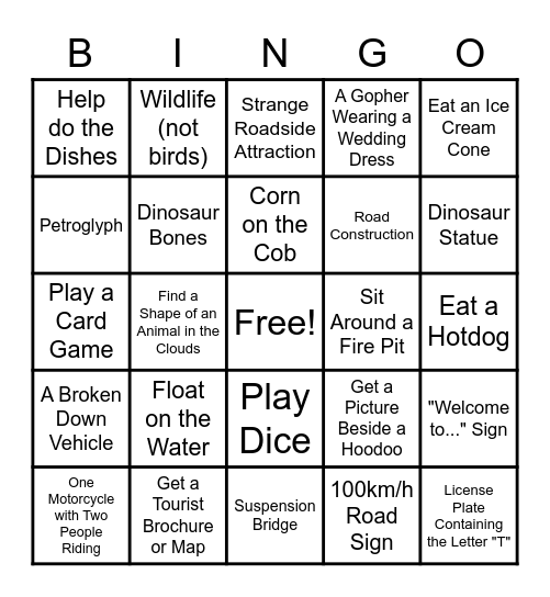 Southern Alberta 2021 Bingo Card