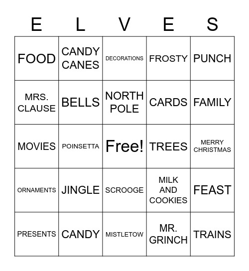 CHRISTMAS IN JULY! Bingo Card