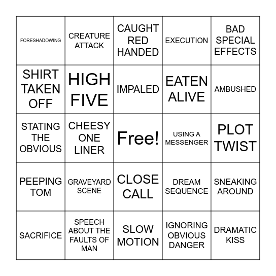 Virtual BingoFlix: Shark Exorcist (2015, NR) Bingo Card
