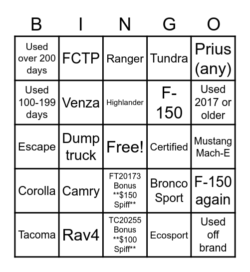 BDC BINGO Card