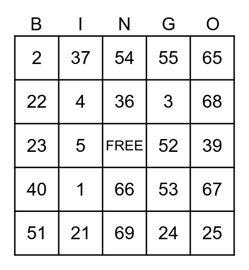 FROG JUMP CAPITAL LETTERS Bingo Card