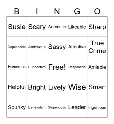 Margot Bingo! Bingo Card