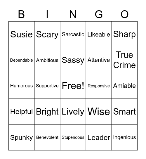 Margot Bingo! Bingo Card