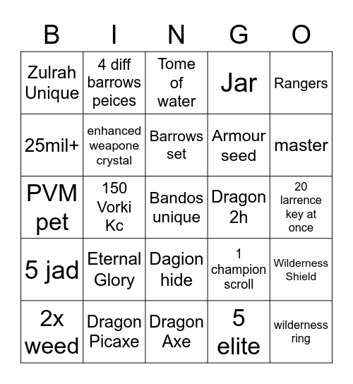 Zack>Hadee Bingo Card